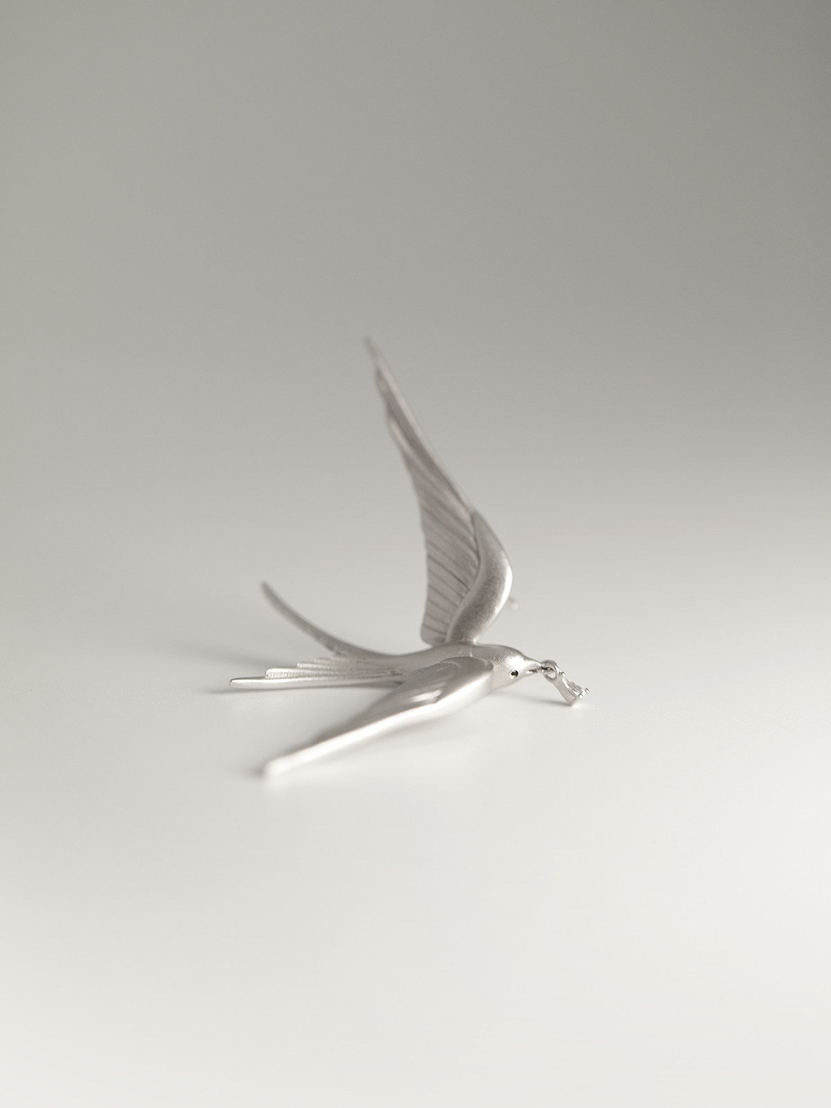 Sterling Silver Swallow Brooch: Elegant Bird Pin, Minimalist Jewelry