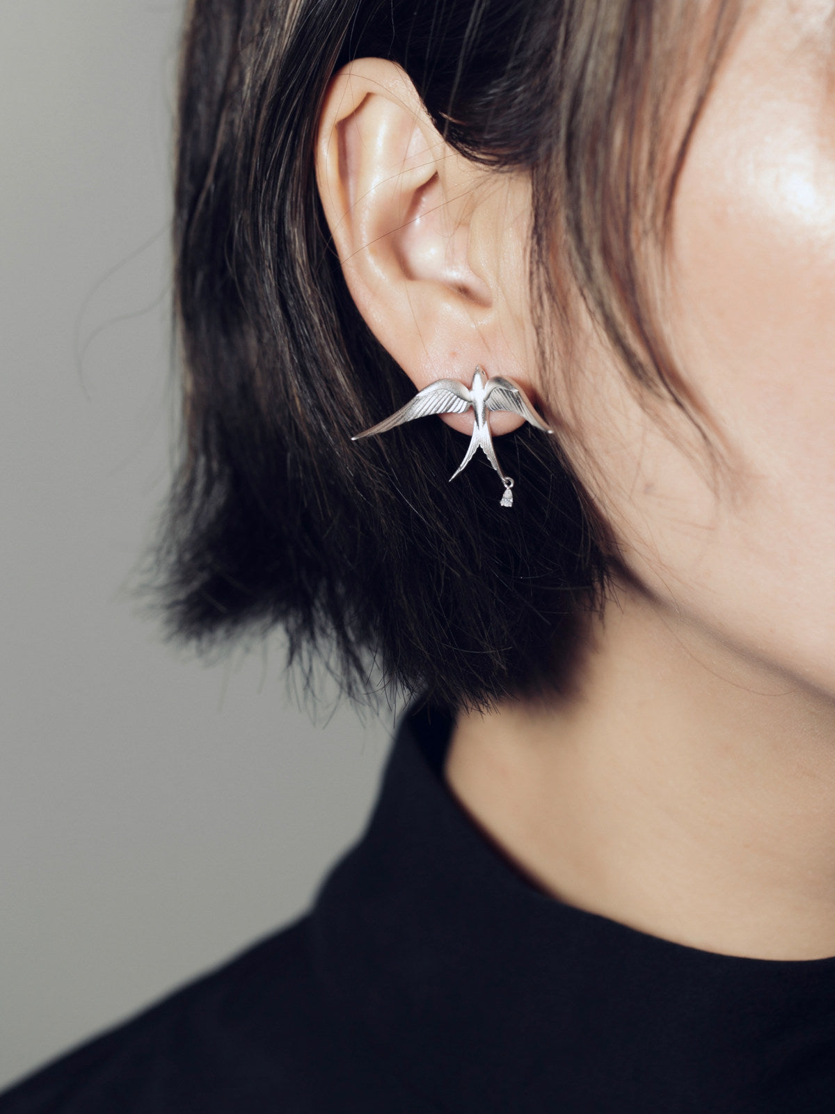Swallow Earrings 925 Sterling Silver Bird Drop Earrings Minimalist Animal Jewelry Gift for Her