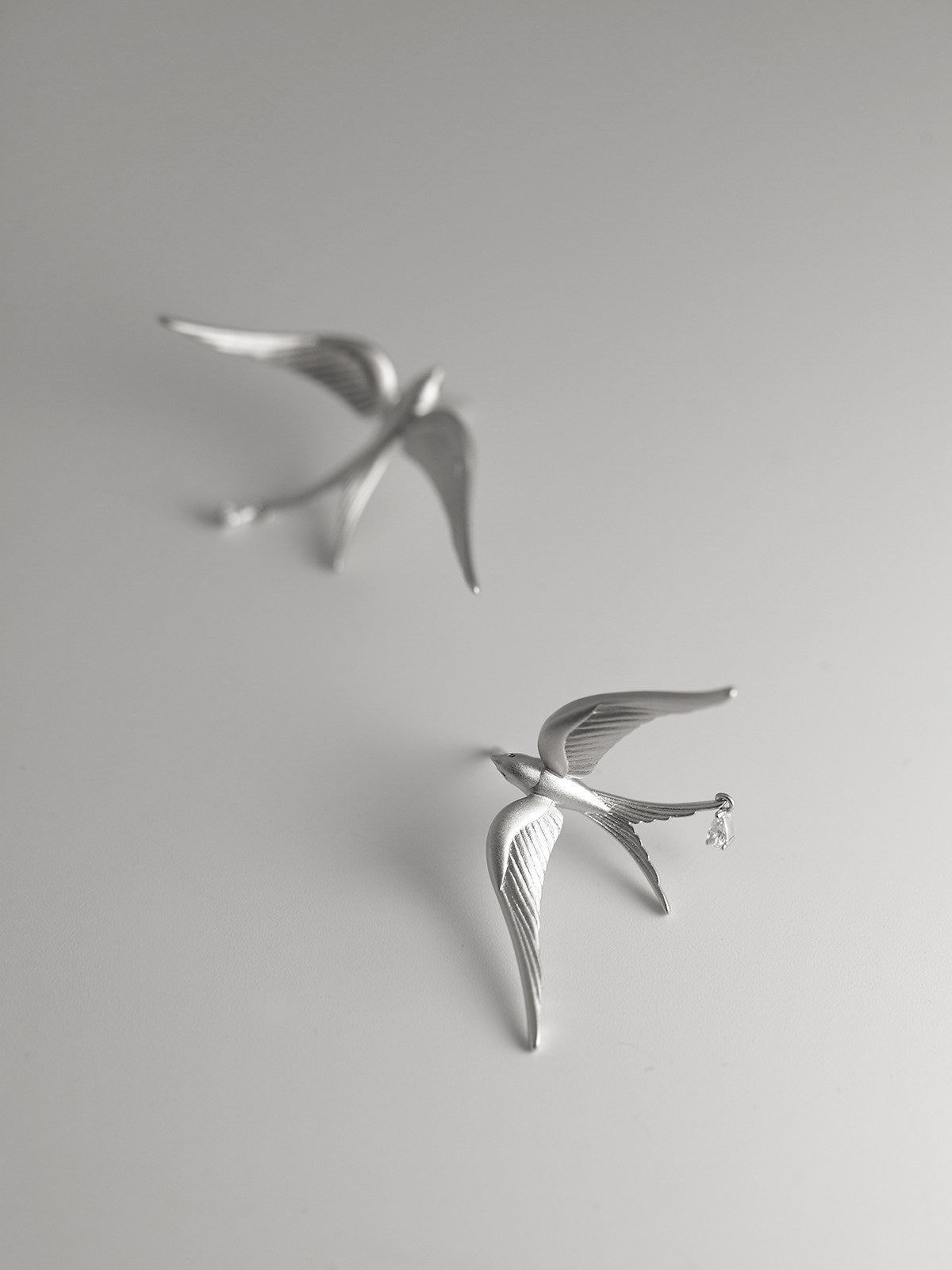 Swallow Earrings 925 Sterling Silver Bird Drop Earrings Minimalist Animal Jewelry Gift for Her