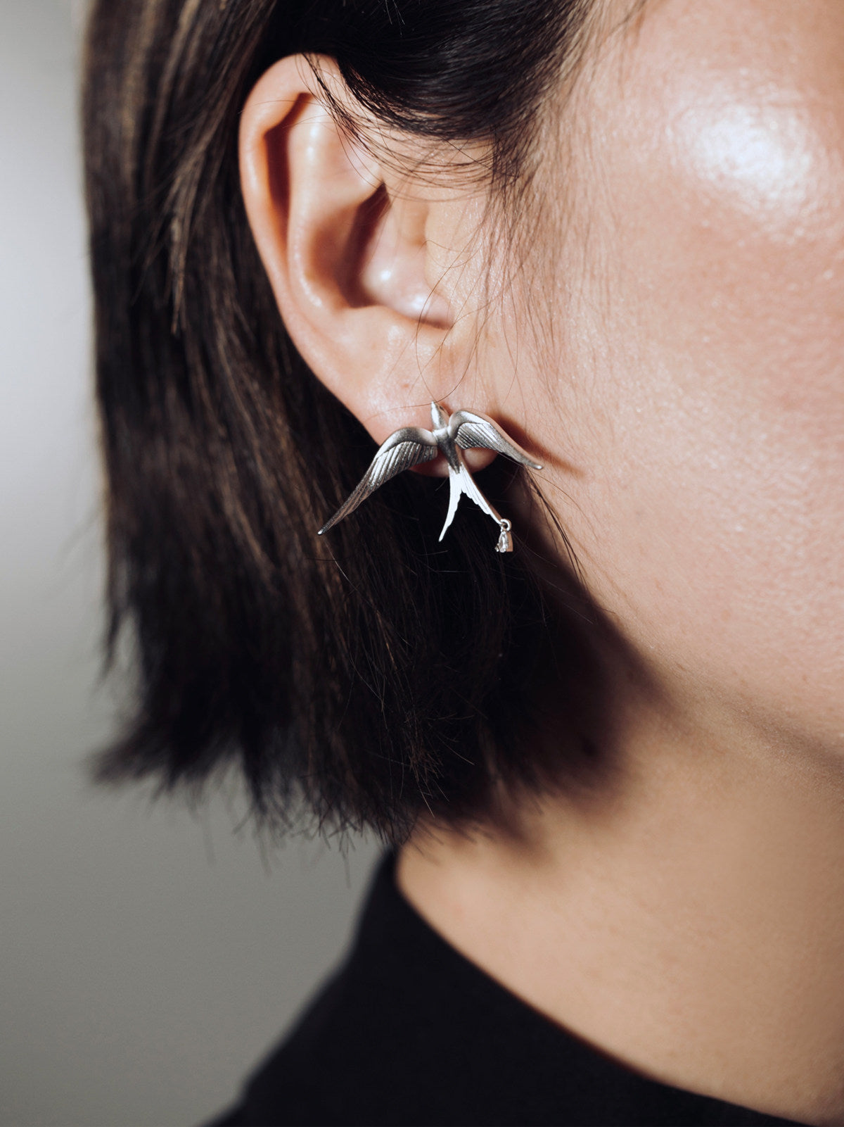 Swallow Earrings 925 Sterling Silver Bird Drop Earrings Minimalist Animal Jewelry Gift for Her