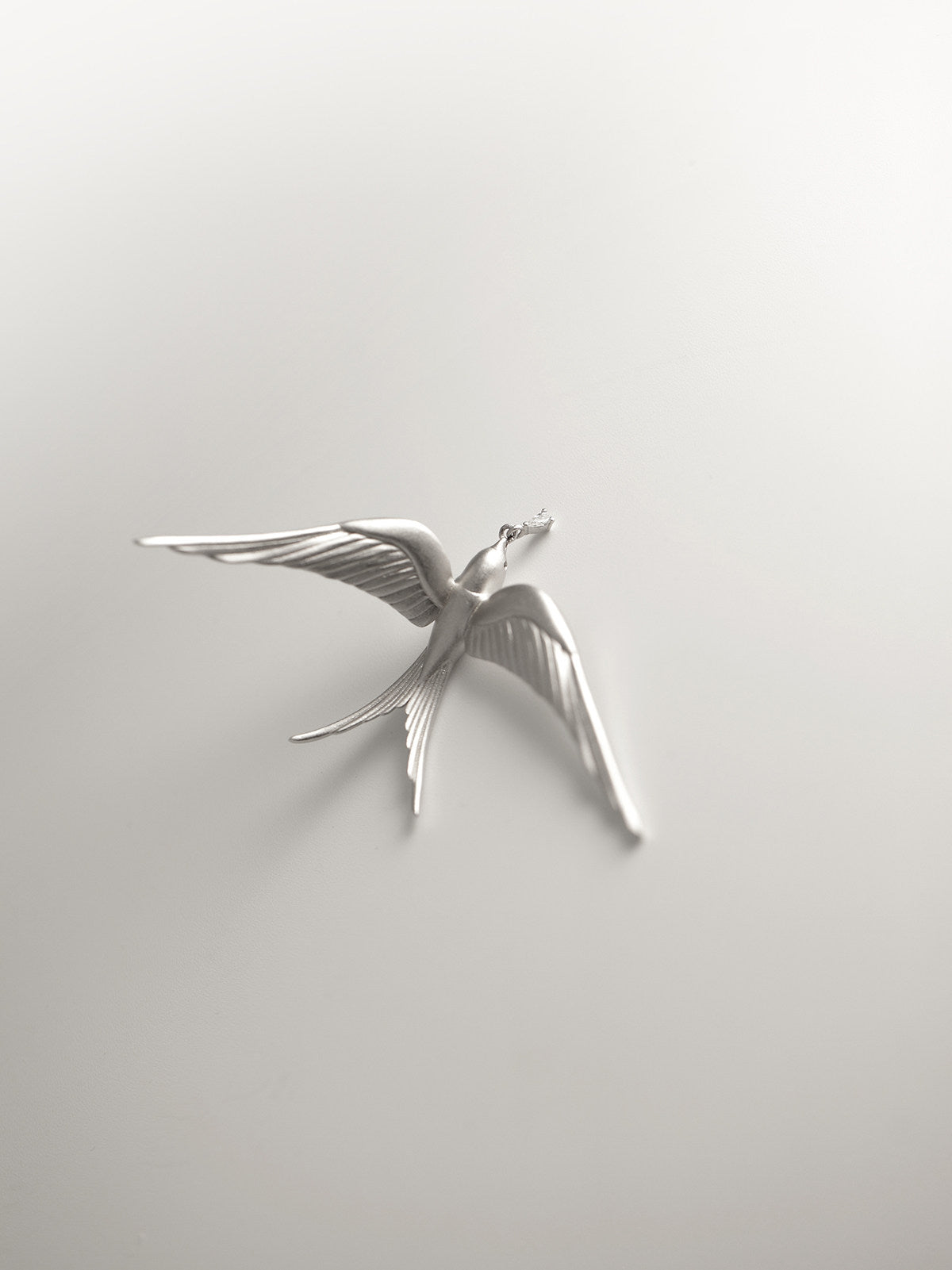 Sterling Silver Swallow Brooch: Elegant Bird Pin, Minimalist Jewelry