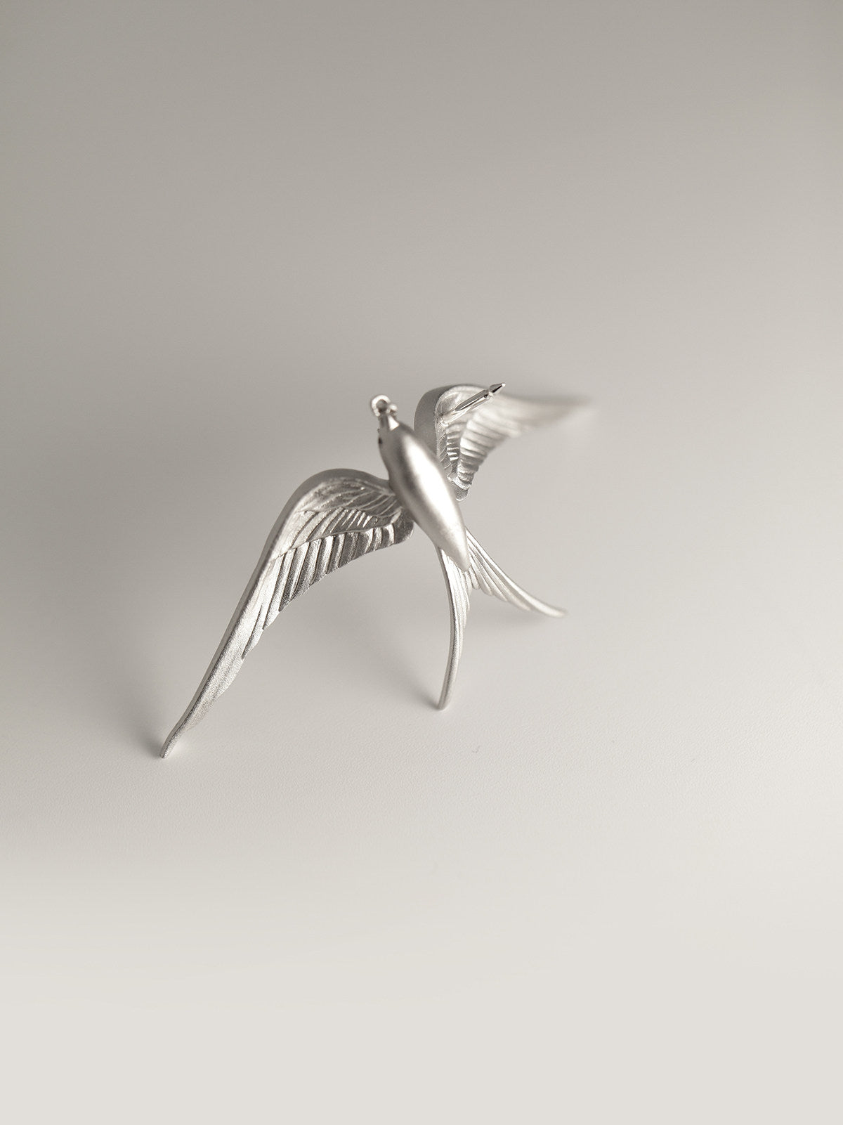 Sterling Silver Swallow Brooch: Elegant Bird Pin, Minimalist Jewelry