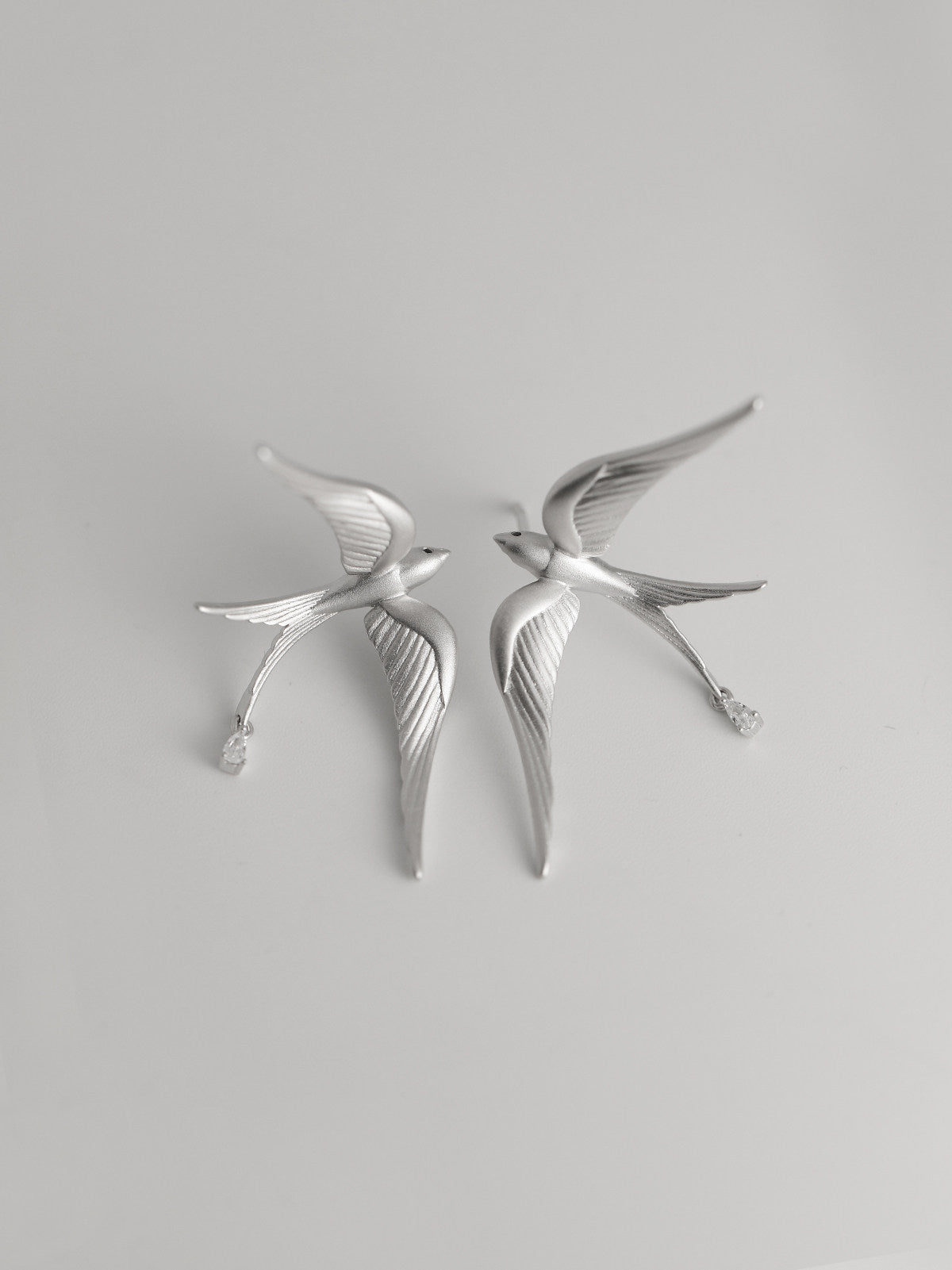 Swallow Earrings 925 Sterling Silver Bird Drop Earrings Minimalist Animal Jewelry Gift for Her