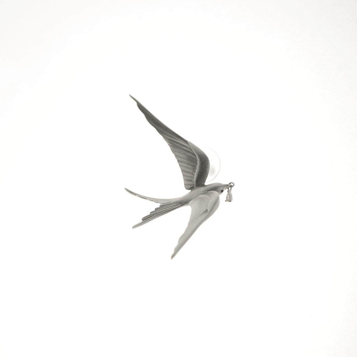 Sterling Silver Swallow Brooch: Elegant Bird Pin, Minimalist Jewelry